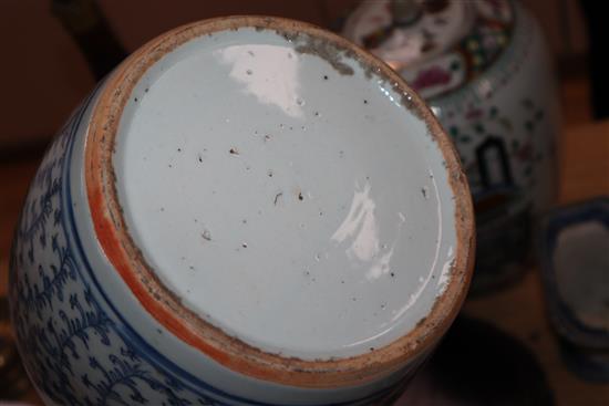 A Chinese porcelain vase, two ginger jars and a jug tallest 33cm